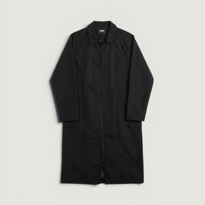 Stussy Trench Coat Long Coach Jacket Black Small